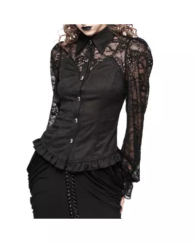 Chemise avec Manches en Dentelle de la Marque Punk Rave à 62,90 €