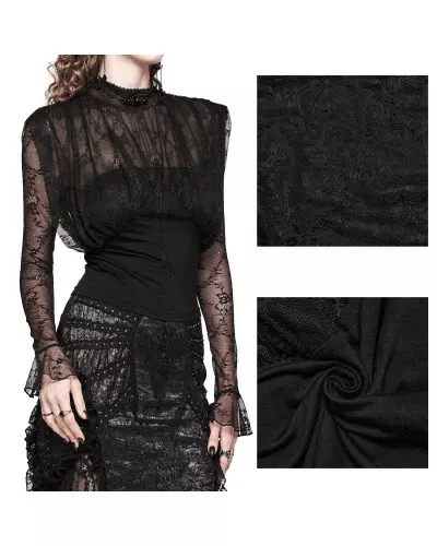 Blouse with Lace from Punk Rave Brand at €38.95