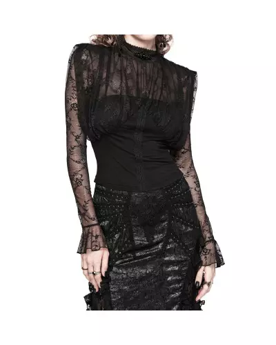 Blouse avec Dentelle de la Marque Punk Rave à 38,95 €