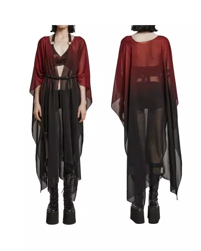 Cardigan Noir et Rouge de la Marque Punk Rave à 55,00 €