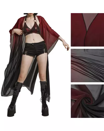 Cardigan Noir et Rouge de la Marque Punk Rave à 55,00 €