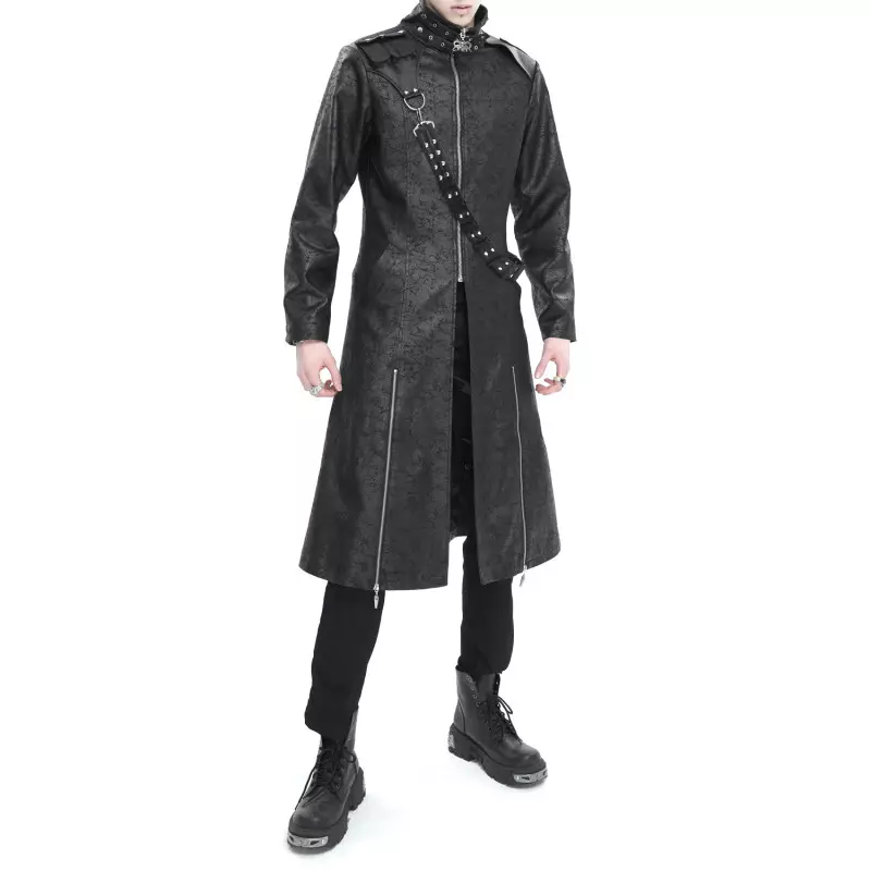 Lange Schwarze Jacke für Männer der Devil Fashion-Marke für 154,00 €