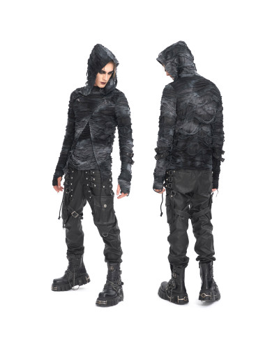 Gothic T-Shirt with Hood for Men