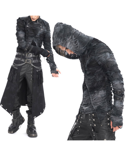 Gothic T-Shirt with Hood for Men