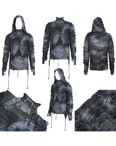 Gothic T-Shirt with Hood for Men