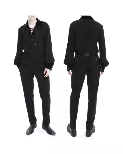 Blouse with Lacing for Men from Devil Fashion Brand at €77.50