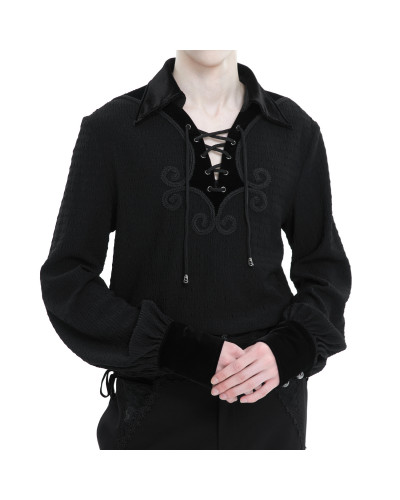 Blusa Gótica con Cruzado para Hombre