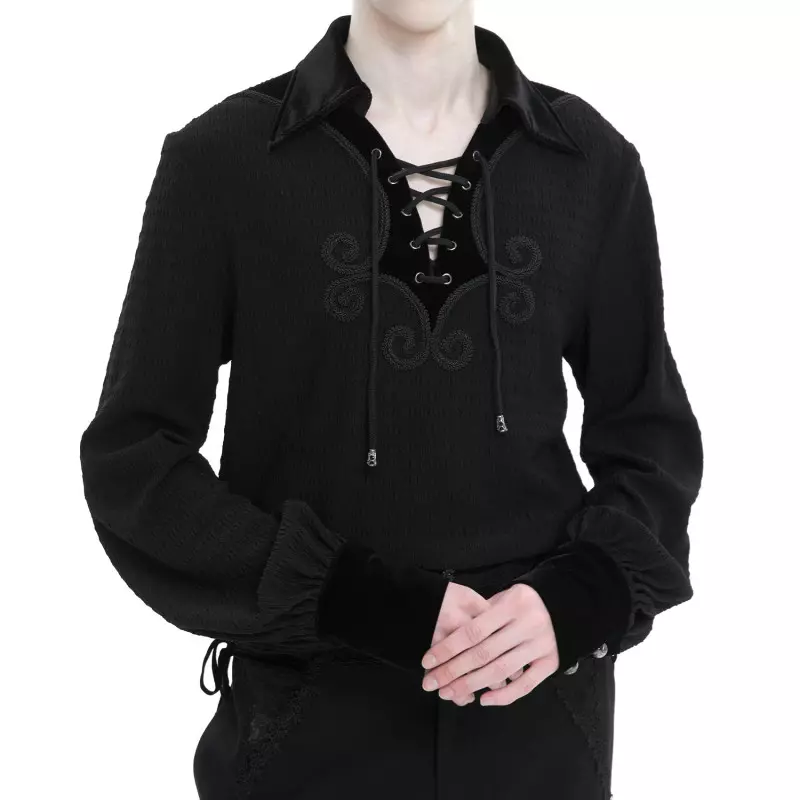 Blouse with Lacing for Men from Devil Fashion Brand at €62.00