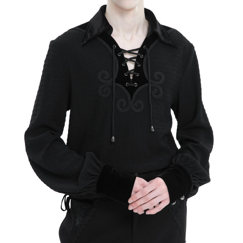 Blusa Gótica con Cruzado para Hombre
