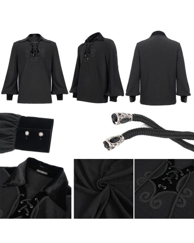 Blusa Gótica con Cruzado para Hombre