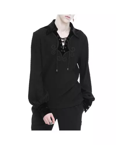 Blouse with Lacing for Men from Devil Fashion Brand at €77.50