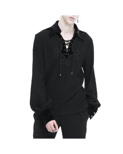 Blusa Gótica con Cruzado para Hombre