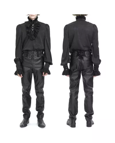 Black Blouse with Lacing for Men from Devil Fashion Brand at €69.00