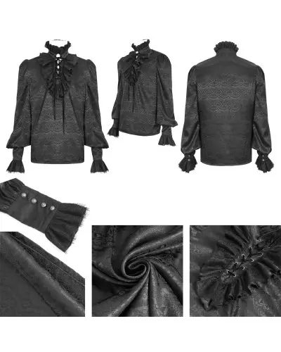 Black Blouse with Lacing for Men from Devil Fashion Brand at €61.00