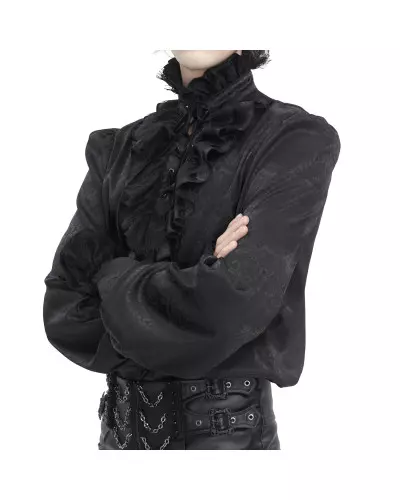 Black Blouse with Lacing for Men from Devil Fashion Brand at €61.00