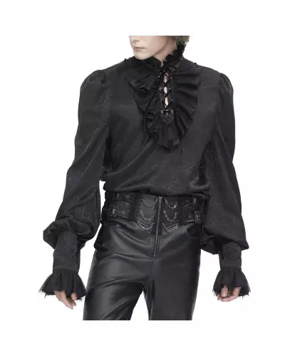 Black Blouse with Lacing for Men from Devil Fashion Brand at €61.00