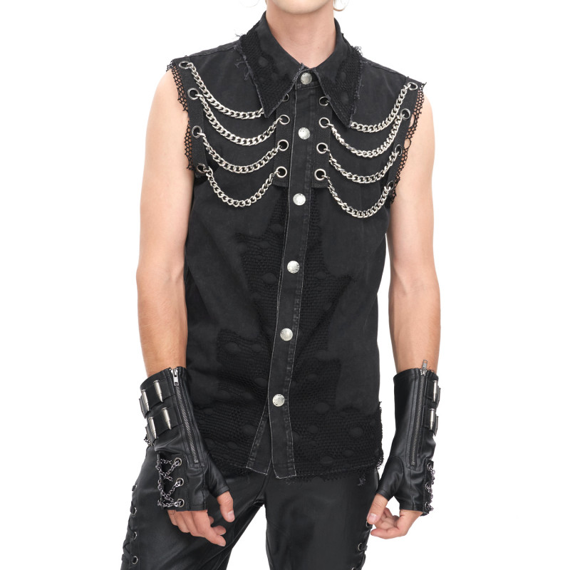 Chemise Gothique avec Cahînes pour Homme