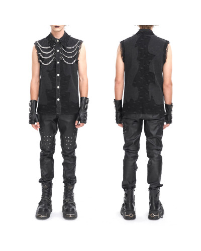 Chemise Gothique avec Cahînes pour Homme
