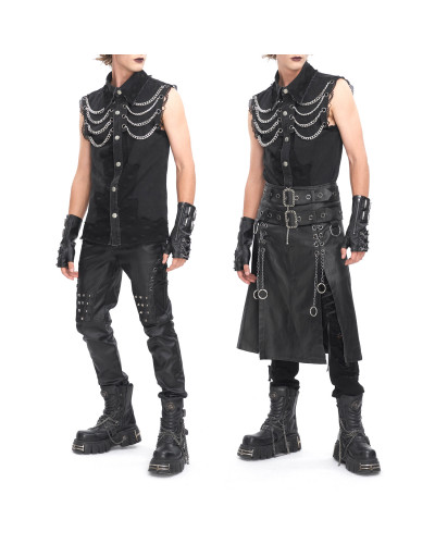 Chemise Gothique avec Cahînes pour Homme