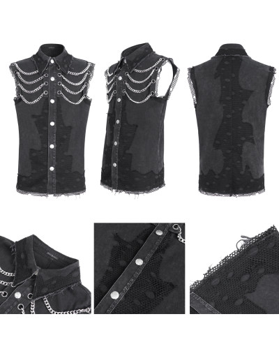 Chemise Gothique avec Cahînes pour Homme