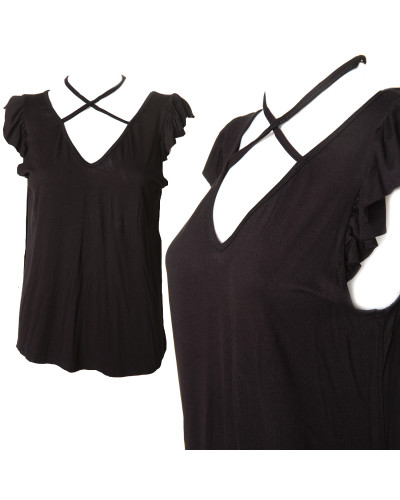 Camiseta Negra con Tiras
