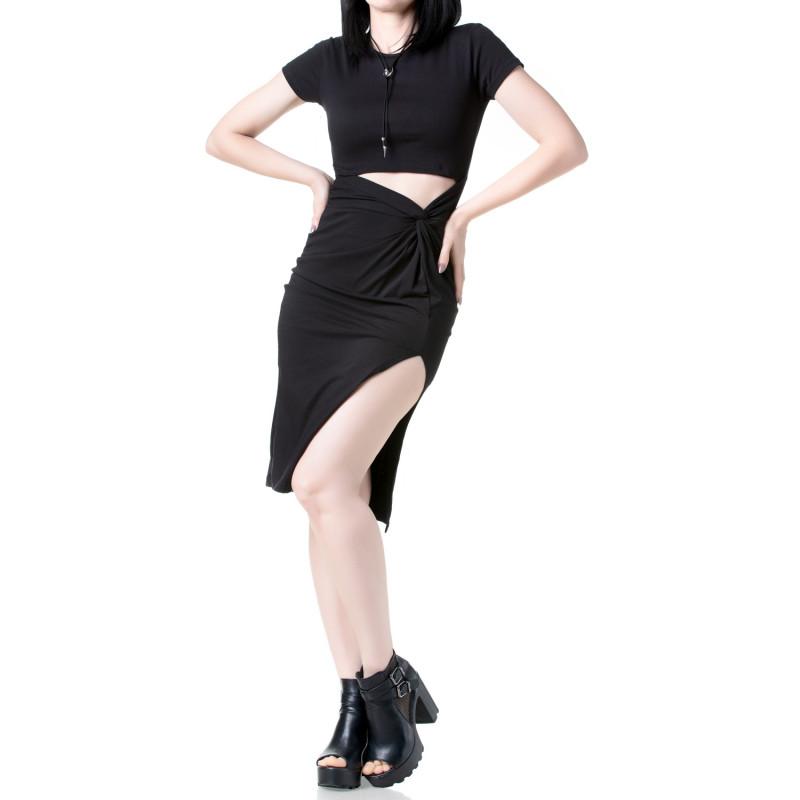 Vestido Negro Asimétrico