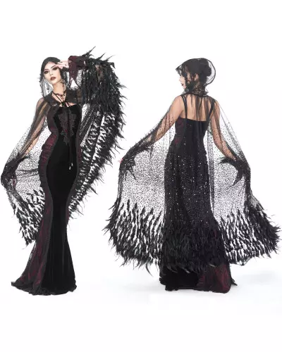 Cape with Feathers from Devil Fashion Brand at €199.90