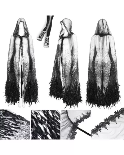 Cape avec Plumes de la Marque Devil Fashion à 199,90 €