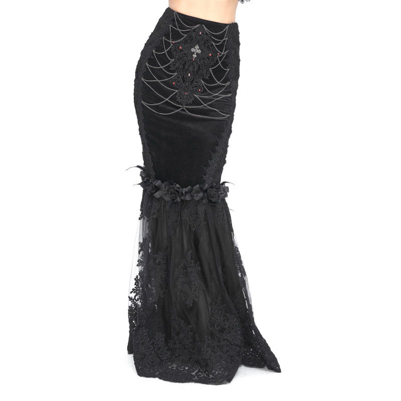 Black Skirt with Cross and Chains