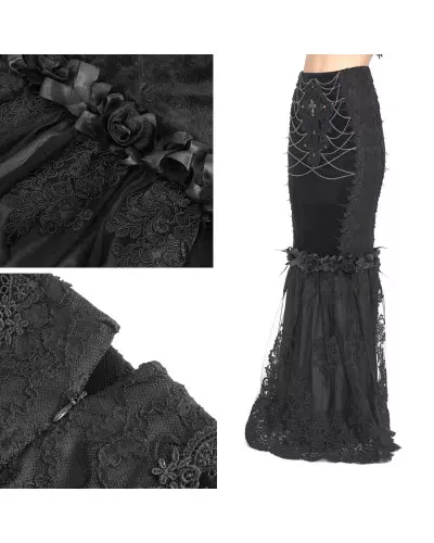 Black Skirt with Cross and Chains from Devil Fashion Brand at €103.00