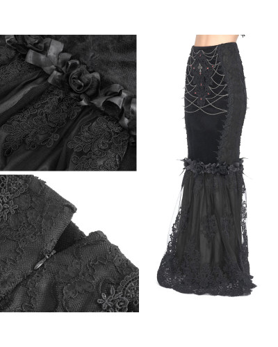 Falda Negra con Cruz y Cadenas