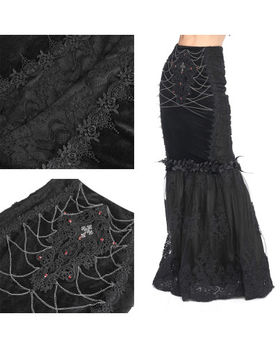 Black Skirt with Cross and Chains