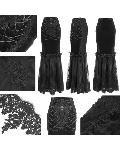 Black Skirt with Cross and Chains