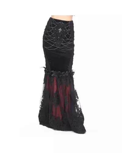 Black and Red Skirt with Cross and Chains