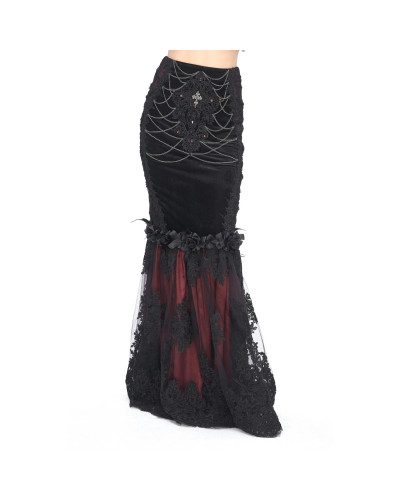Falda Negra y Roja con Cruz y Cadenas