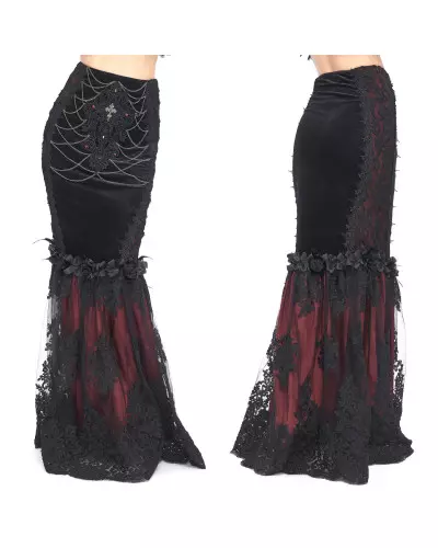 Black and Red Skirt with Cross and Chains from Devil Fashion Brand at €103.00