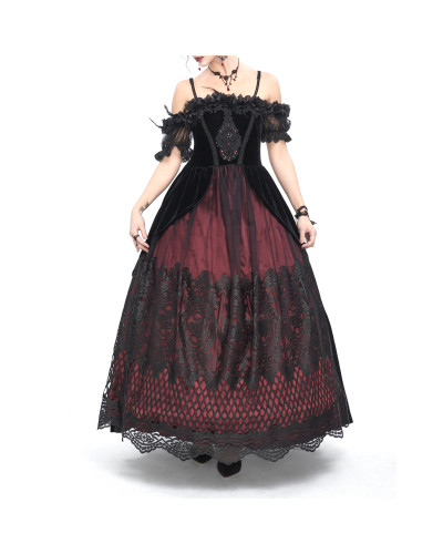 Vestido Elegante Rojo y Negro