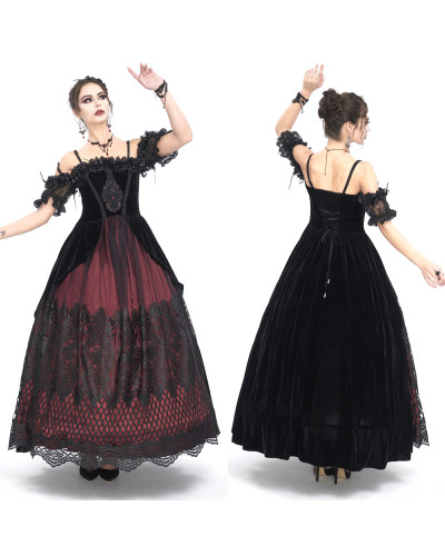 Vestido Elegante Rojo y Negro
