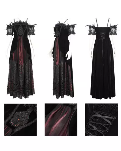 Elegantes Schwarz-Rotes Kleid der Devil Fashion-Marke für 138,00 €