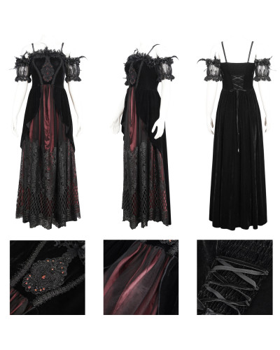 Vestido Elegante Rojo y Negro