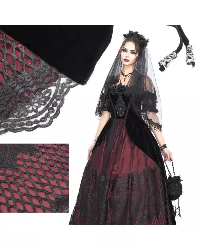 Elegantes Schwarz-Rotes Kleid der Devil Fashion-Marke für 138,00 €