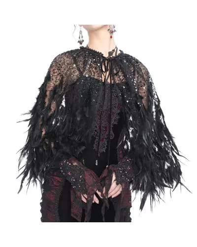 Short Cape with Feathers