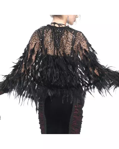 Cape Courte avec des Plumes de la Marque Devil Fashion à 145,50 €