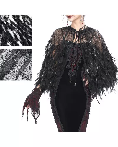 Short Cape with Feathers from Devil Fashion Brand at €145.50