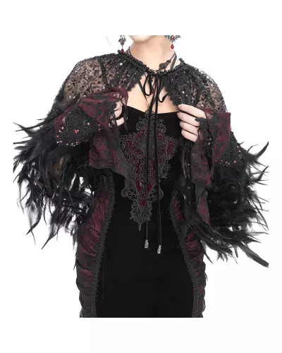 Short Cape with Feathers from Devil Fashion Brand at €145.50