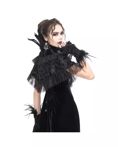 Short Cape with Feathers and Cross from Devil Fashion Brand at €63.90