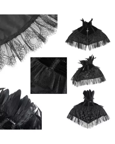 Short Cape with Feathers and Cross from Devil Fashion Brand at €63.90