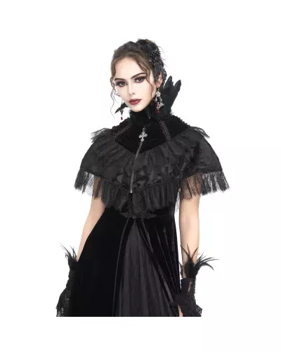 Cape Courte avec Plumes et Croix de la Marque Devil Fashion à 63,90 €