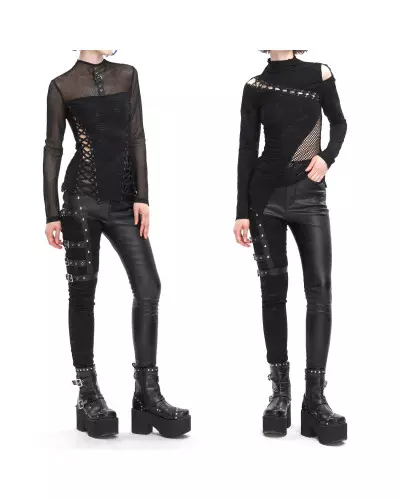 Asymmetrical Pants with Buckles from Devil Fashion Brand at €77.90