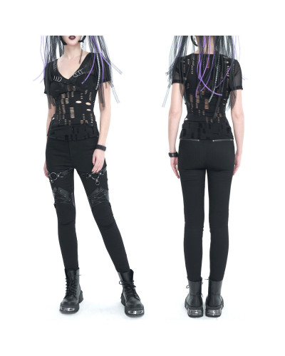 Pantalon Gothique avec Anneaux